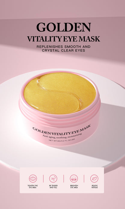 24K Gold Under Eye Masks [Collagen] Travel Essential - Birthday Gifts for Women, Gel Eye Mask for Puffy Eyes and Dark Circles, Wrinkles, Fine Lines, Collagen Skin Care Products